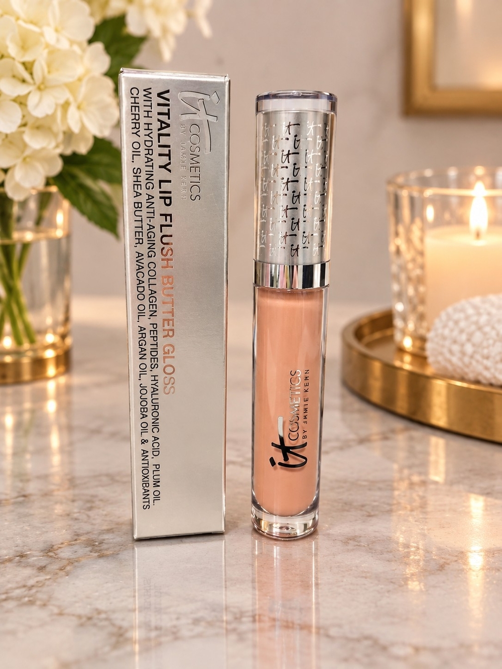 IT Cosmetics Vitality Lip Flush Butter Gloss - Peachy Nude